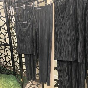 Boohoo Black Textured Pantsuit